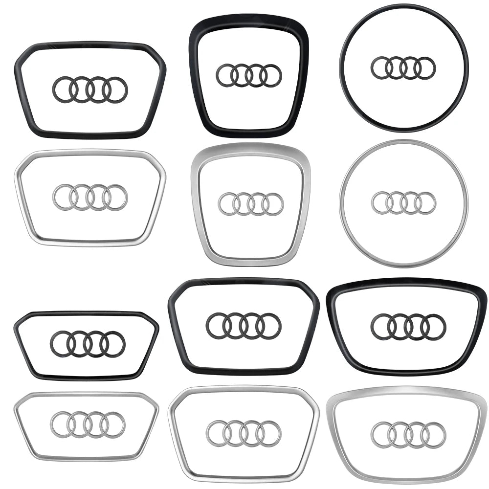 Car Styling Steering Wheel Center Logo Cover Replacement Trim Accessories For Audi Sline TT A3 A5 A7 Q3 Q5 Q7 Q8 A4L A6L A8L Q5L
