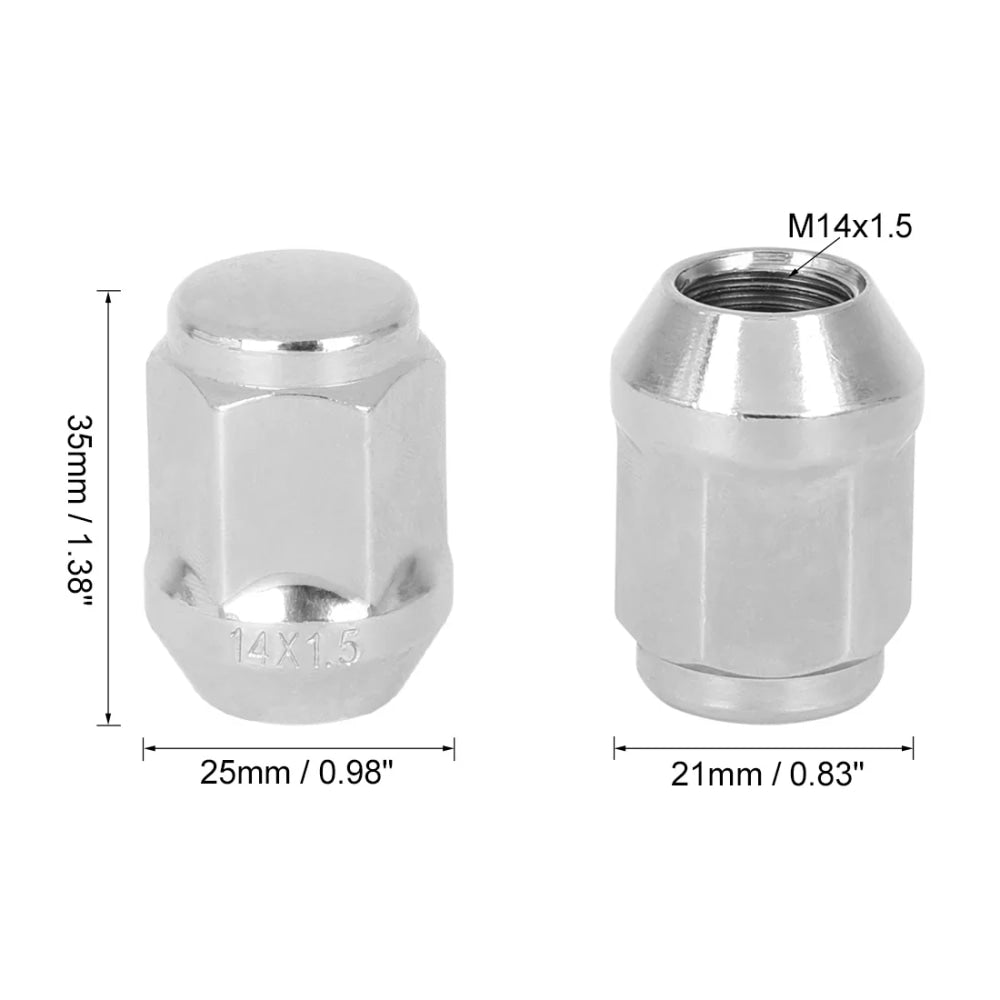 X Autohaux 4PCS Car Wheel Nut Caps Screw Bulge Acorn Cone Racing Bolt Head Cover Anti-Theft Lug Nuts Bolts M12/14x1.5 M12x1.25
