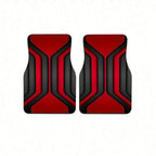 2pcs/4pcs Cool Red and Black Printed Car Floor Mats | Durable Polyester,  Universally Applicable for Trucks, Sedans, SUVs