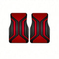 2pcs/4pcs Cool Red and Black Printed Car Floor Mats | Durable Polyester,  Universally Applicable for Trucks, Sedans, SUVs