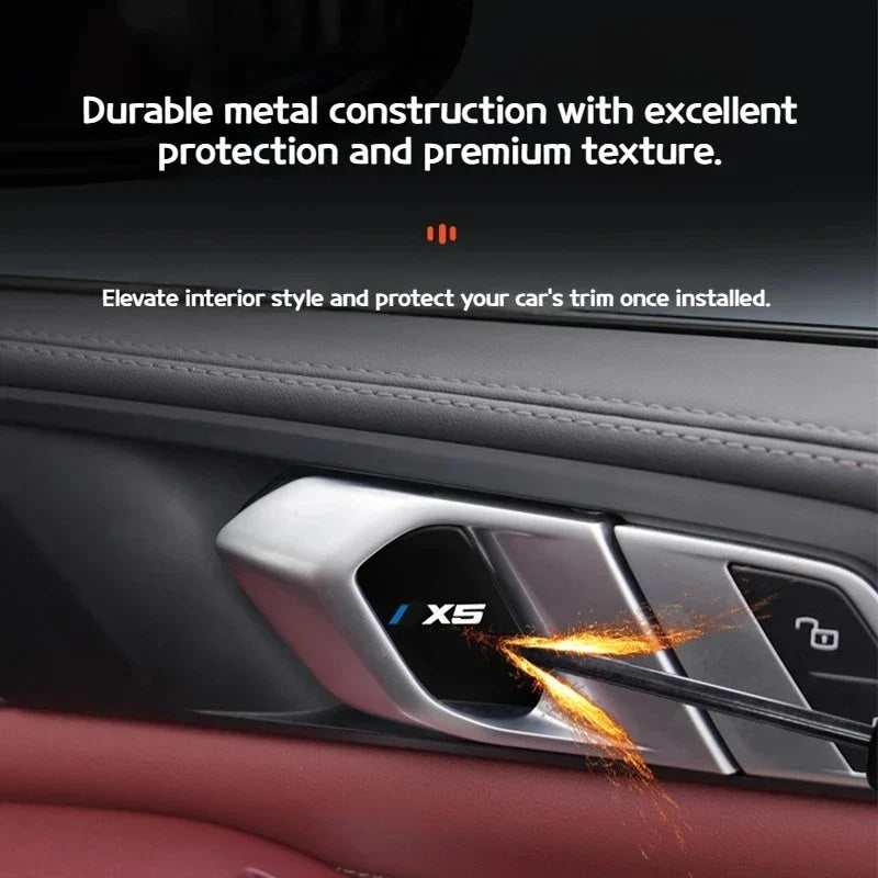 4Pcs Car Inner Door Bowl Guard Stainless Steel For BMW X5 G05 2019-2026 Car Door Handle Protective Trim Exterior Accessories