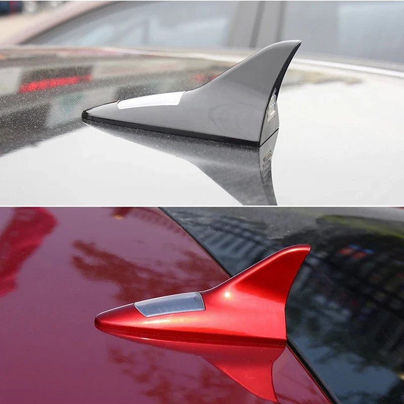 Universal LED Car Roof Top Mount Shark Fin Aerial Antenna Auto Radio AM FM Antenna Decoration Signal Amplifier for Car SUV
