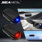 SEAMETAL 1/2 Uds. Luz de alarma simulada alimentada por energía Solar, luz de seguridad falsa inalámbrica para coche, lámpara de advertencia, LED antirrobo intermitente