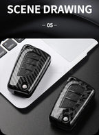 For Toyota Camry RAV4 Forturner Hilux Auris Corolla Avensis Verso Yaris Aygo Scion TC ABS Carbon Fiber Style Car Key Case Cover