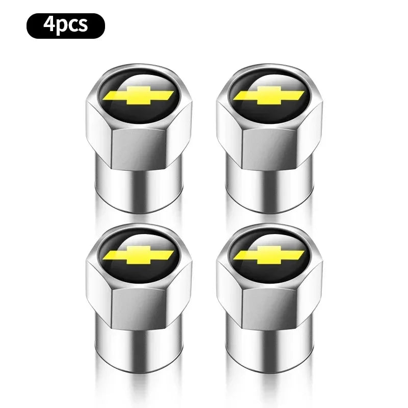 Chevrolet Car Tire Valve Stem Cap, Tire Valve Stem Cover,Universal Car Tire Valve Cap, Tyre Repair & Fitting Tool For Car, SUV
