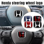Car Steering Wheel Emblem H-Sticker For Honda Civic Accord City CRV Jade Fit Odyssey Hybrid Red Black Blue Interior Modification