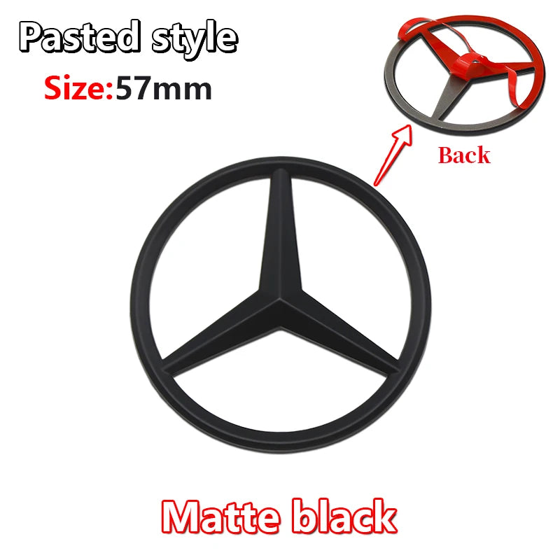 52mm 57mm Pins Sticker Car Steering Wheel Emblem Badge For Mercedes C E S Class CLA CLS W212 W205 W204 Styling Accessories Trim