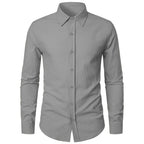 Cotton Linen Shirt for Men Slim Fit Tops Long Sleeve Bussiness Shirt Spring Autumn Casual Formal Men's Shirts