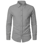 Cotton Linen Shirt for Men Slim Fit Tops Long Sleeve Bussiness Shirt Spring Autumn Casual Formal Men's Shirts