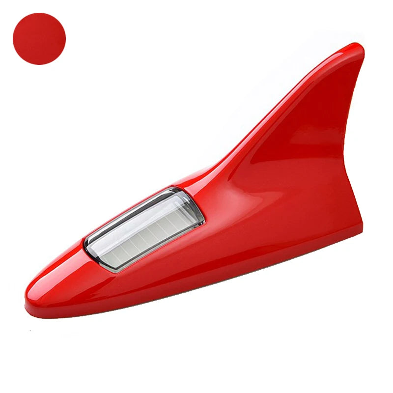 Universal LED Car Roof Top Mount Shark Fin Aerial Antenna Auto Radio AM FM Antenna Decoration Signal Amplifier for Car SUV