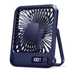 Ventilador de escritorio, ventilador recargable USB portátil, 180 °   Ventilador personal plegable inclinable con pantalla de alimentación, ventilador de mesa ultra silencioso de 5 velocidades