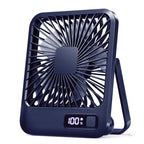 Ventilador de escritorio, ventilador recargable USB portátil, 180 °   Ventilador personal plegable inclinable con pantalla de alimentación, ventilador de mesa ultra silencioso de 5 velocidades