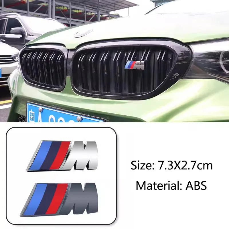 For BMW Performance E60 E36 E90 X2 X1 X3 X5 E46 M3 1Pcs 7.3cm 9cm M Logo 3D ABS Car Styling Front Grille Badge Emblem Accessory