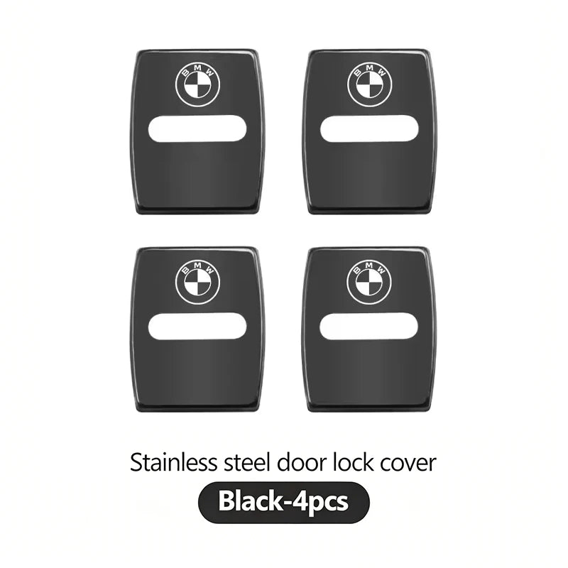 4Pcs Zinc Alloy  Car Door Lock Buckle Protection Cover Anti-Collision Shock Absorbing Cushion Stickers For BMW G80 G06 G07 G42 G