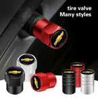 Chevrolet Car Tire Valve Stem Cap, Tire Valve Stem Cover,Universal Car Tire Valve Cap, Tyre Repair & Fitting Tool For Car, SUV