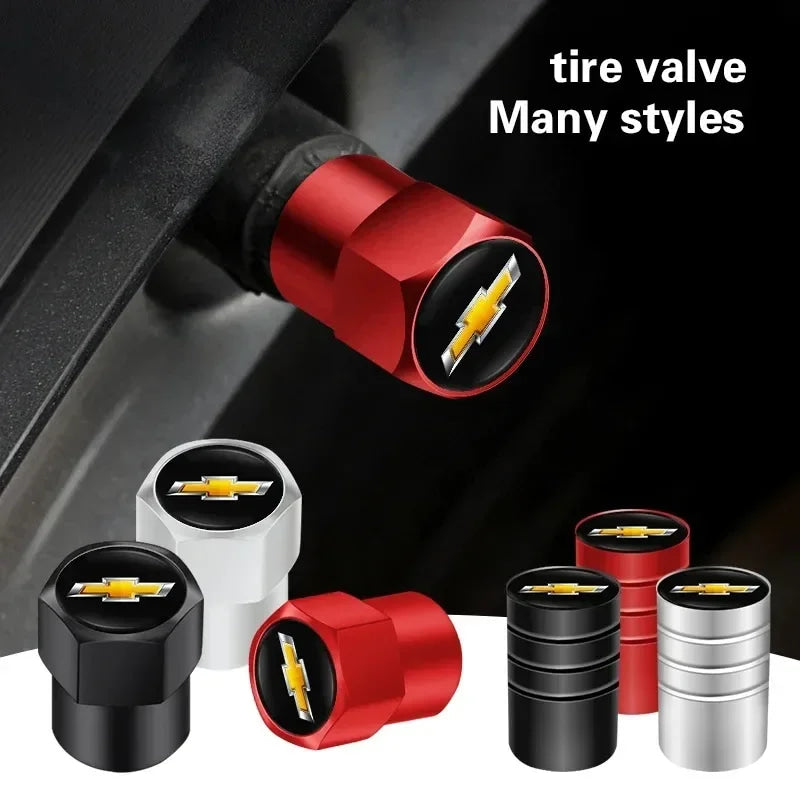 Chevrolet Car Tire Valve Stem Cap, Tire Valve Stem Cover,Universal Car Tire Valve Cap, Tyre Repair & Fitting Tool For Car, SUV