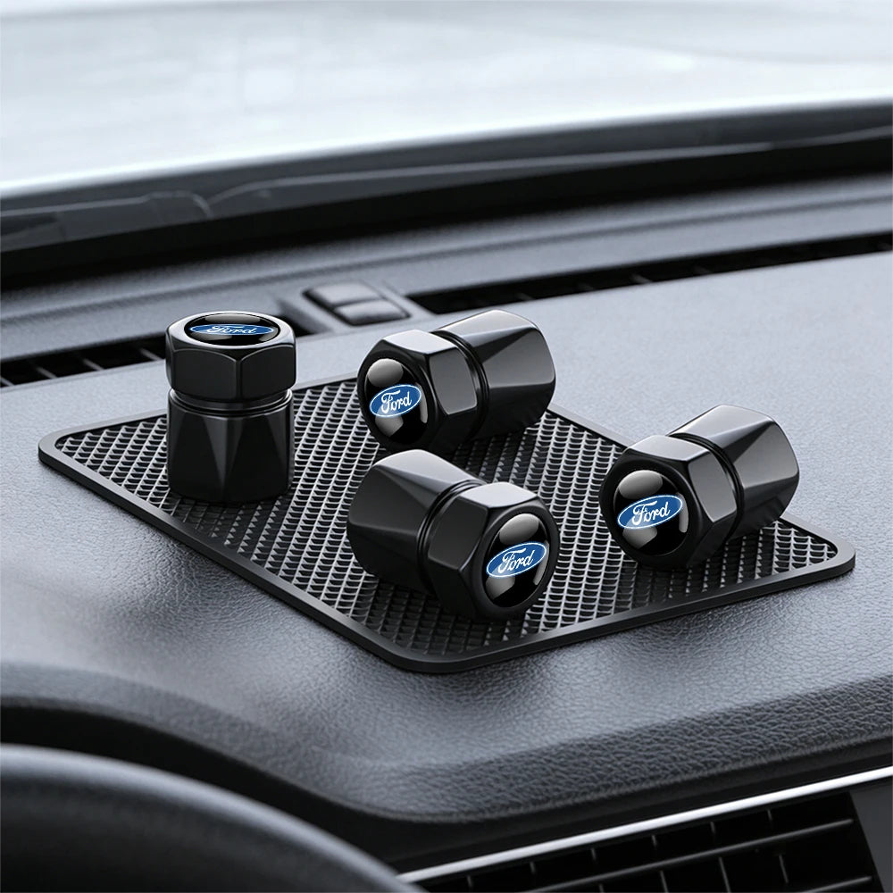 4Pcs 3D Metal Car Tire Wheel Valve Cap Accessories For Ford Focus Mk2 MK3 MK7 MK4 Fiesta Ranger Mustang Kuga Mondeo Explorer GTD