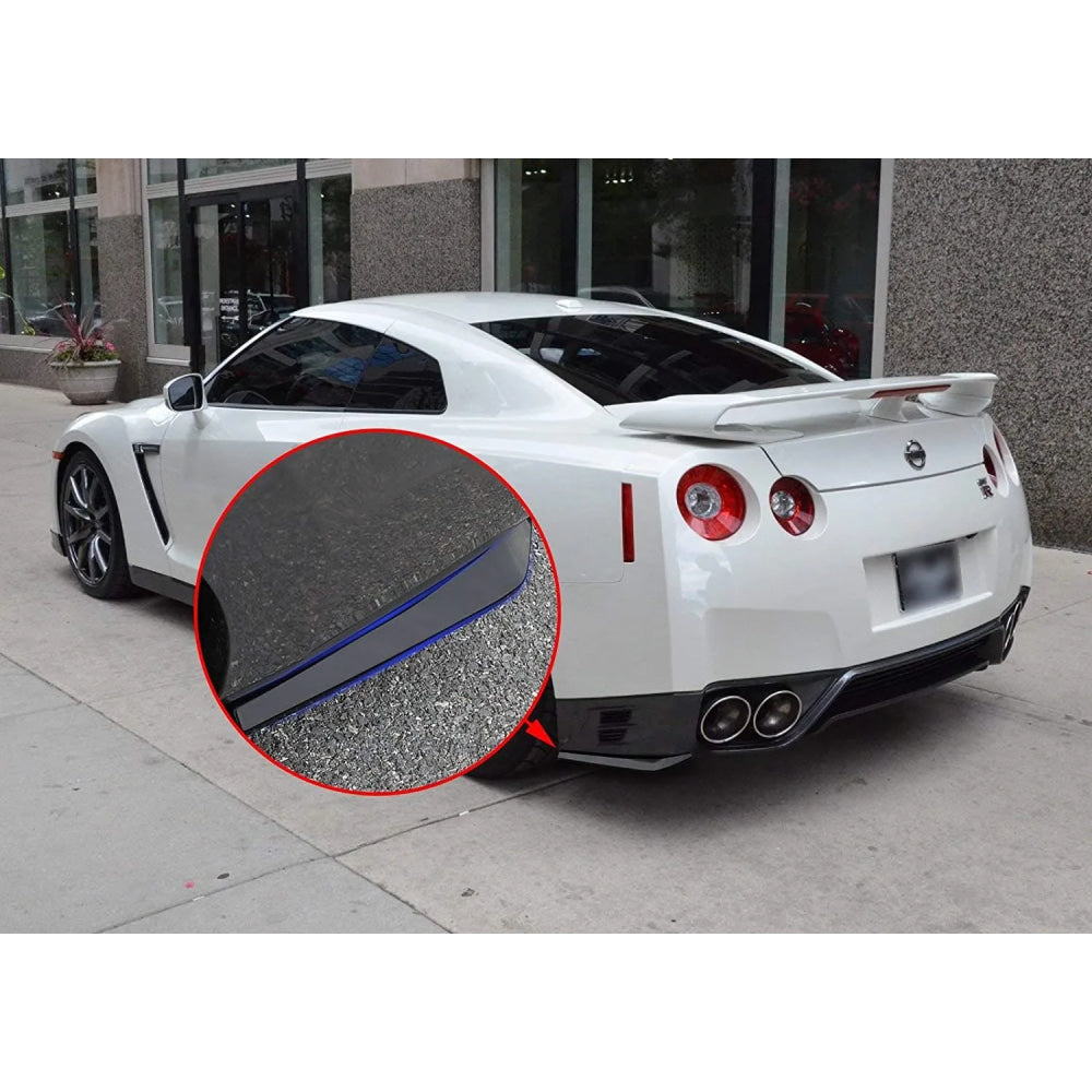2Pcs/Set Glossy Black JDM Racing Rear Bumper Lip Canard Protector Splitter Diffuser Valence Spoiler Fin Trim W/ Screws Universal