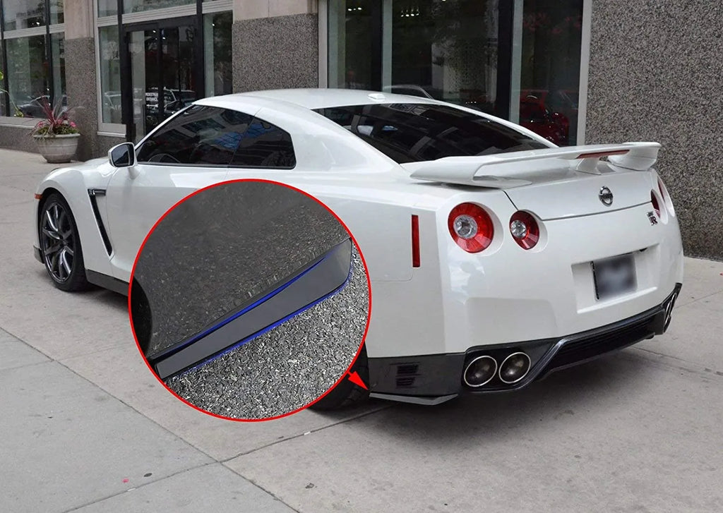 2Pcs/Set Glossy Black JDM Racing Rear Bumper Lip Canard Protector Splitter Diffuser Valence Spoiler Fin Trim W/ Screws Universal