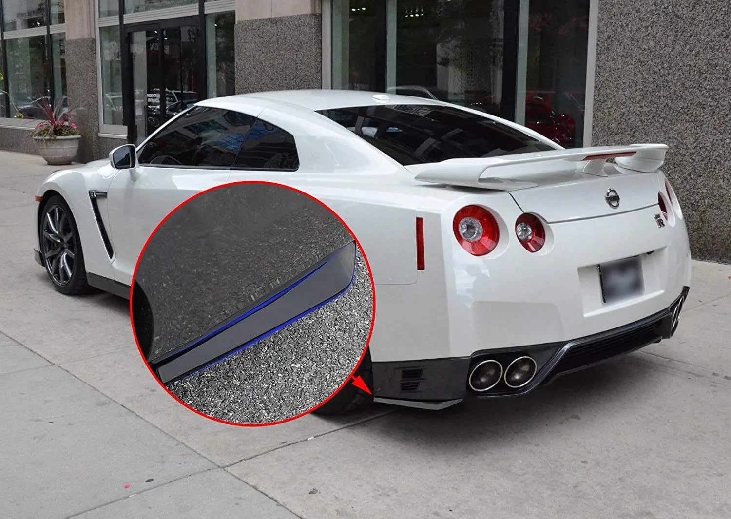 2Pcs/Set Glossy Black JDM Racing Rear Bumper Lip Canard Protector Splitter Diffuser Valence Spoiler Fin Trim W/ Screws Universal