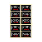 10pcs 3D Epoxy Drop Glue Car Emblem Stickers Badge Decal For Audi RS Sline A3 A4 B8 8P B9 B6 A5 B7 A1 Q3 Q7 Q8 Auto Accessories