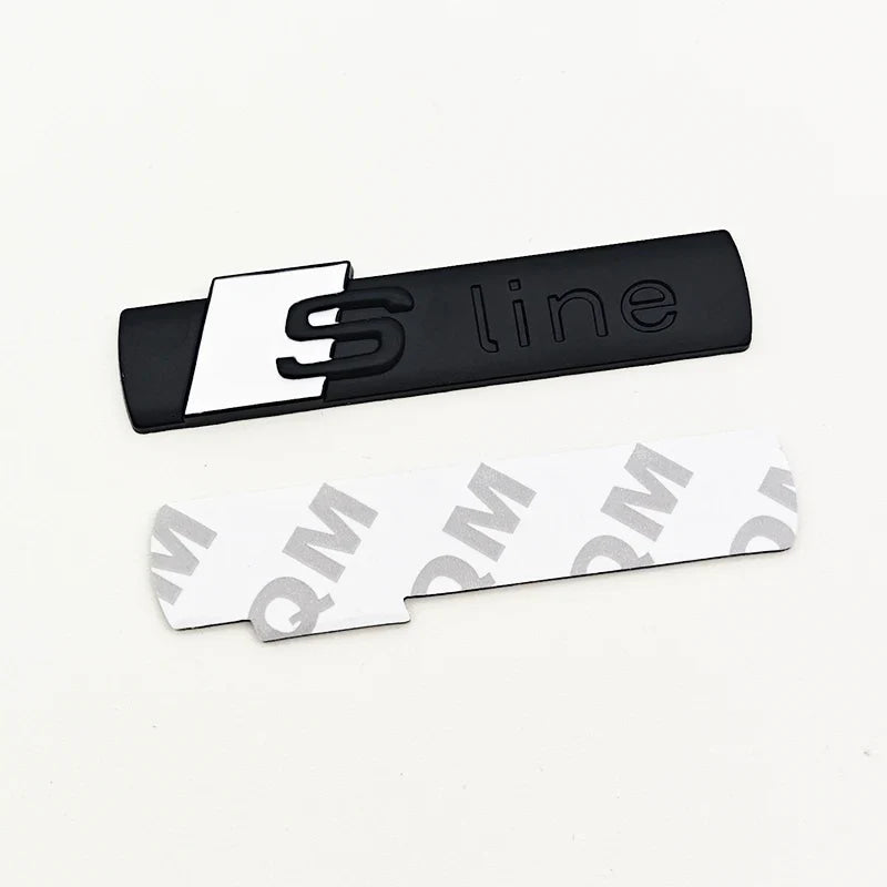 3D Metal Logo Sline Emblem Car Fender Side Sticker Front Grill Badge For Audi A3 A4 A5 A6 A7 S3 S4 S5 S6 TT S Line Accessories