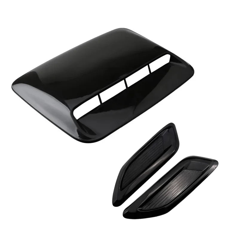 40cm Universal Car Air Flow Decorative Intake Hood Scoop Bonnet Vent Sticker Cover Hood Geared to fit any FLAT Hood Vehicle
