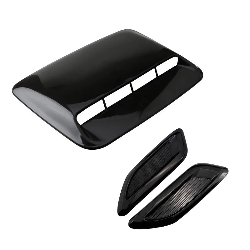 40cm Universal Car Air Flow Decorative Intake Hood Scoop Bonnet Vent Sticker Cover Hood Geared to fit any FLAT Hood Vehicle