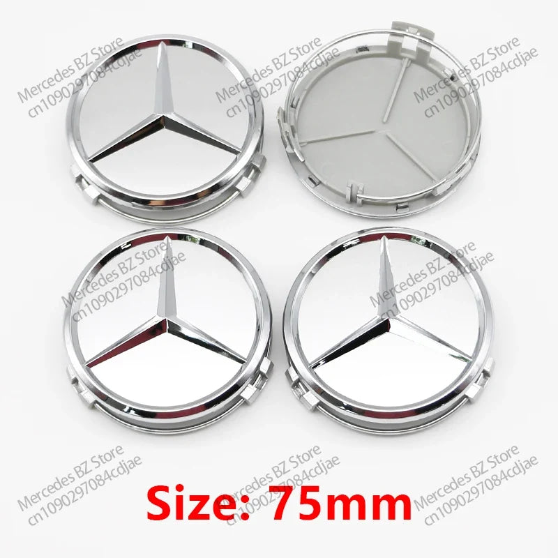 4pcs 56mm 75mm Car Wheel Center Hub Caps Cover Auto Accessories Mercedes Benz Amg C180 C200 C260 W108 W124 W126 W140 W168 W176