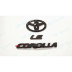 3PCS ABS car logo Glossy Black Overlay EMBLEM for Toyota COROLLA 2020-2024 SEDAN SE LE PT948 FIT SEDAN ONLY trunk car accessory