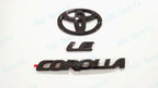 3PCS ABS car logo Glossy Black Overlay EMBLEM for Toyota COROLLA 2020-2024 SEDAN SE LE PT948 FIT SEDAN ONLY trunk car accessory