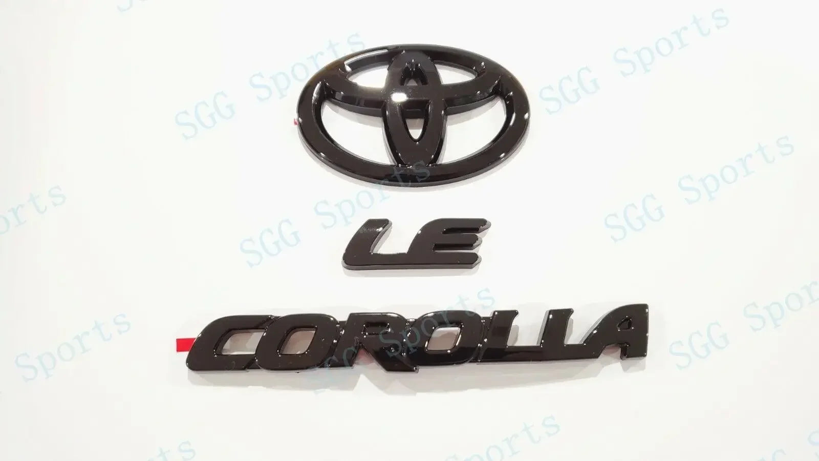 3PCS ABS car logo Glossy Black Overlay EMBLEM for Toyota COROLLA 2020-2024 SEDAN SE LE PT948 FIT SEDAN ONLY trunk car accessory