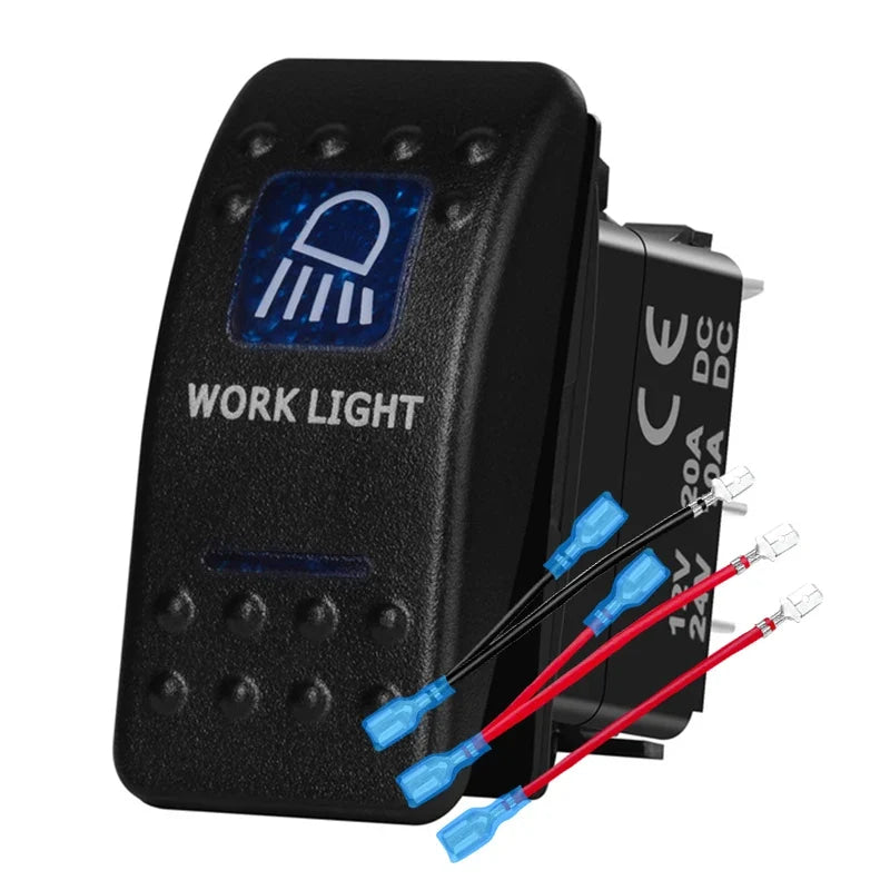 12v/24v Blue Led Light 5 Pin On Off SPST Rocker Switch 7 Pin On Off On ARB Carling Style Car Boat Waterproof Push Switch