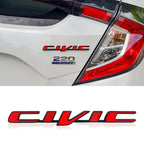 3D Metal Ivtec Letter Emblem Badge Decal Car Styling For Honda Civic Logo Car Rear Tail Trunk Stickers Decals Auto Accessories