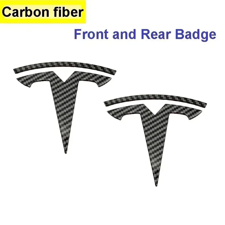 CAR Tesla Model 3 Mode Y Zinc Alloy Car Front Hood Logo Sticker Styling Auto Body Rear Trunk Emblem with Radian Accessories