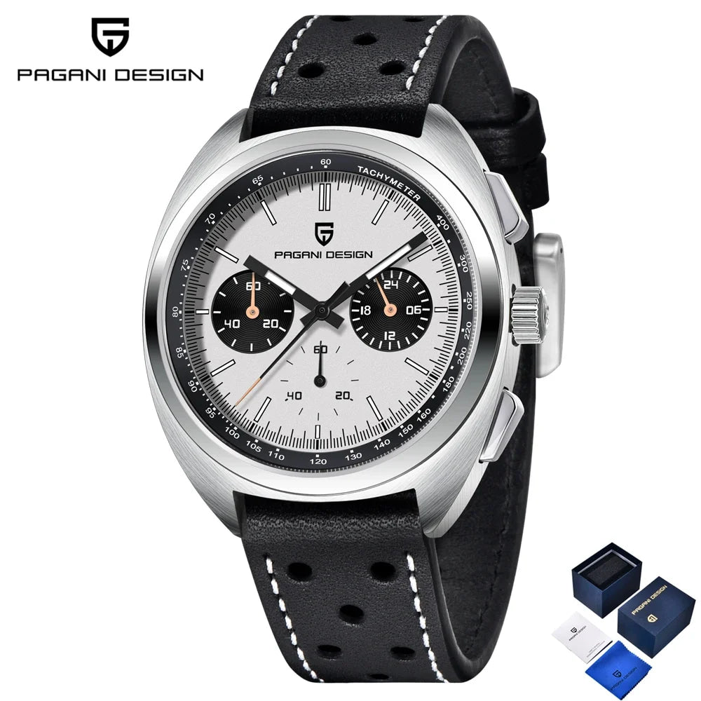 PAGANI DESIGN Panda Mens Watches Quartz Luxury Watch For Men Chronograph VK63 Wristwatches AR Sapphire Waterproof Luminous Clock