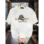 100% pure cotton men's luxurious brand letter print T-shirt, short-sleeved T-shirt, high-quality men's clothing, streetwear