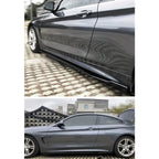 For 2015+ Mercedes-Benz Accessories W205 C63 C43 4Doors AMG C-Class Side Skirt Extension Diffusor 8Pcs ABS Lip