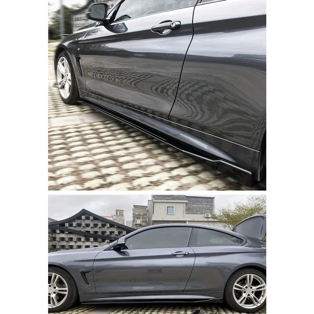 For 2015+ Mercedes-Benz Accessories W205 C63 C43 4Doors AMG C-Class Side Skirt Extension Diffusor 8Pcs ABS Lip