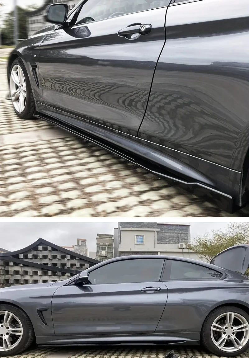 For 2015+ Mercedes-Benz Accessories W205 C63 C43 4Doors AMG C-Class Side Skirt Extension Diffusor 8Pcs ABS Lip