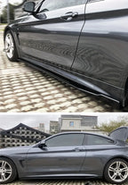 For 2015+ Mercedes-Benz Accessories W205 C63 C43 4Doors AMG C-Class Side Skirt Extension Diffusor 8Pcs ABS Lip