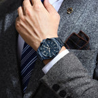 POEDAGAR Sport Original Men Clock Quartz Date Week Luxury Man Wristwatch Waterproof Luminous Stainless Steel Men's Watches Reloj