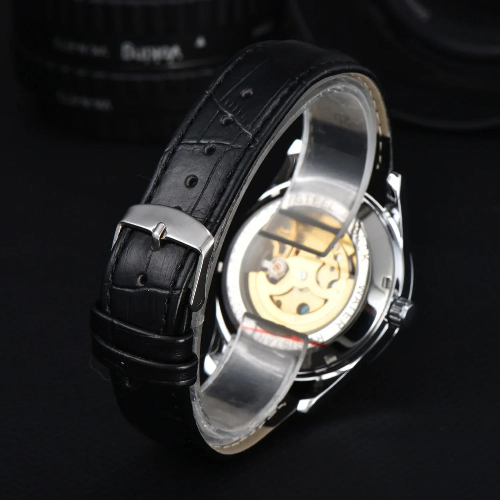 Orient Watch  Double Lion Japanese Fully Automatic Mechanical Watch Hollowed Out Business Men's Watch Stainless Steel Strip