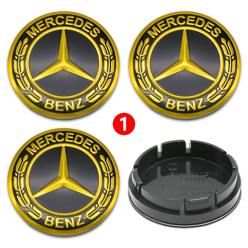 4pcs 56mm 75mm Car Wheel Center Hub Caps Cover Auto Accessories Mercedes Benz Amg C180 C200 C260 W108 W124 W126 W140 W168 W176