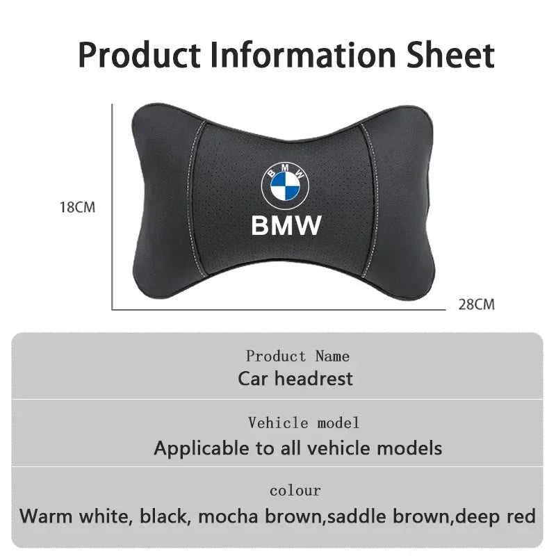 For BMW X1 X2 X3 X4 X5 X6 X7 E28 E60 E90 F20 E46 E39 E36 E92 E91 E34 E53 Key Chian Car Seat Headrest Auto Logo Neck Pillow