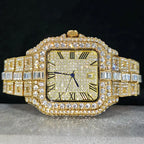 UNIGUET Fashion Diamond Watch for Men Luxury Waterproof Square Quartz Clocks Hip Hop Ice Out Jewelry Wristwatch Male Hot Sell