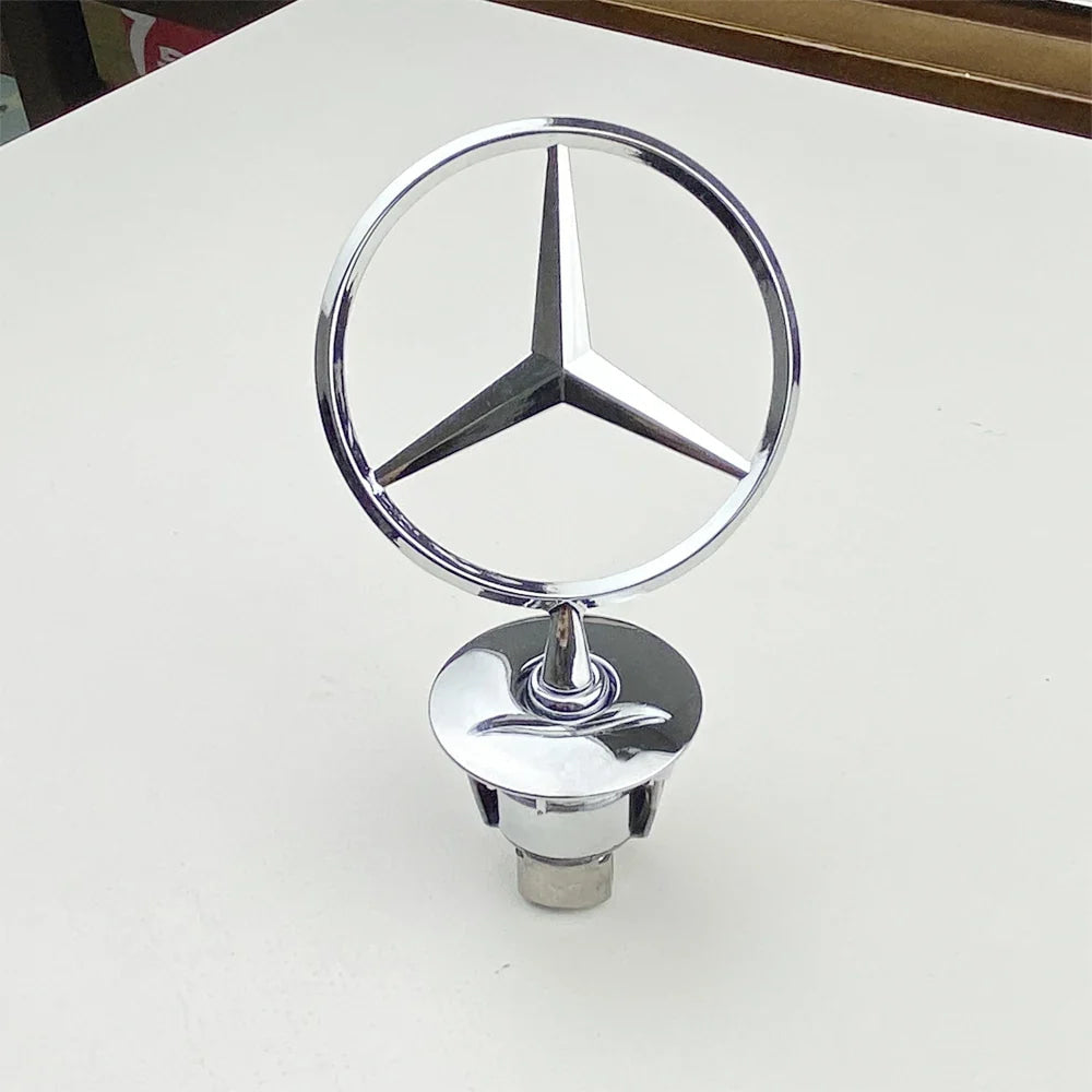 1pcs 44MM Chrome Car Star Hood Badge Front Emblem Logo for Mercedes Benz C E S Class W204 W205 W212 W213 W211 W220 W222 W223