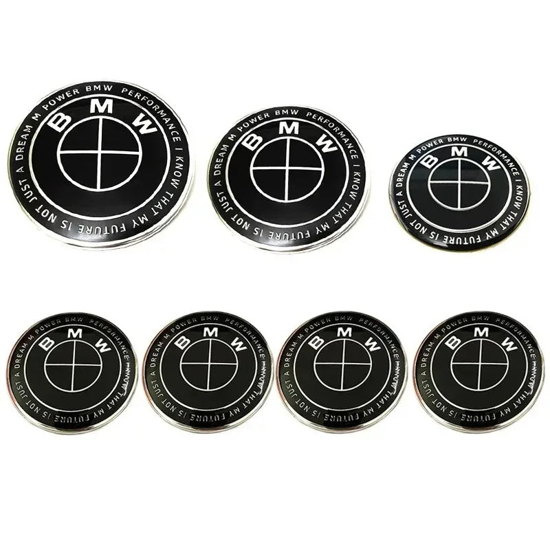7pcs 45mm 68mm 74mm 82mm Car Front Hood Emblem rear boot badge Steering wheel Logo for BMW M F30 G01 E36 E39 E87 E46 E90 E92 E53