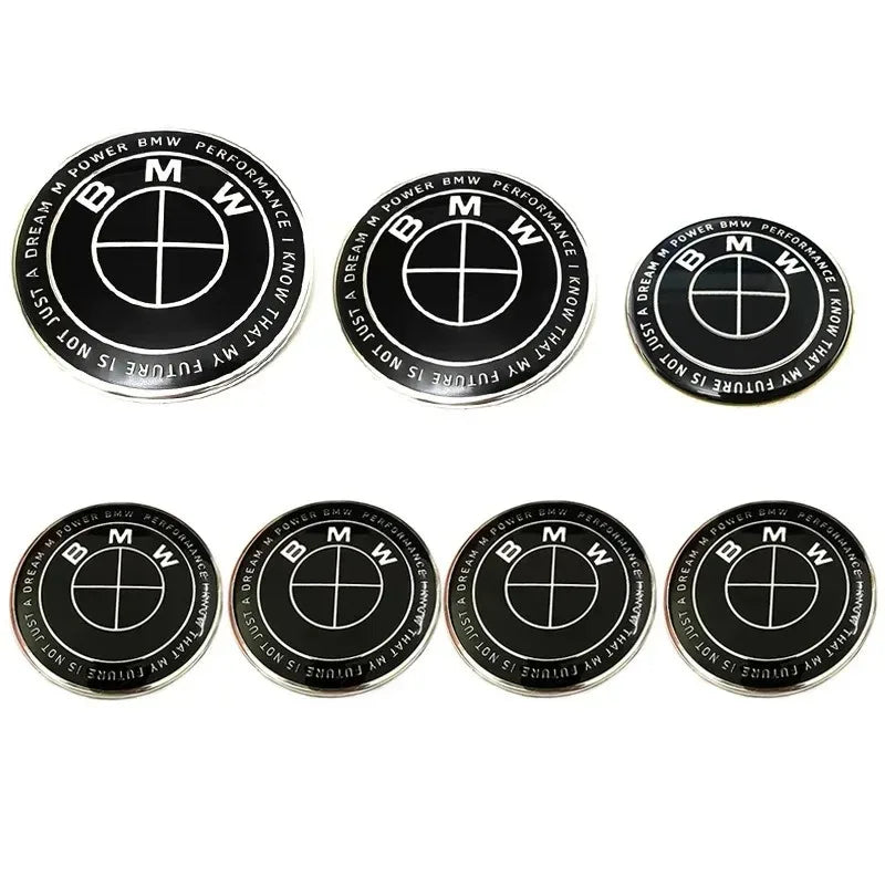 7pcs 45mm 68mm 74mm 82mm Car Front Hood Emblem rear boot badge Steering wheel Logo for BMW M F30 G01 E36 E39 E87 E46 E90 E92 E53