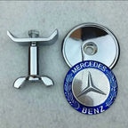 1pcs Metal 45mm Car Front Emblem Badge Modified Bonnet Chrome Hood Cover For Mercedes BenzW203 W204 C E S Class W210 W211 W220